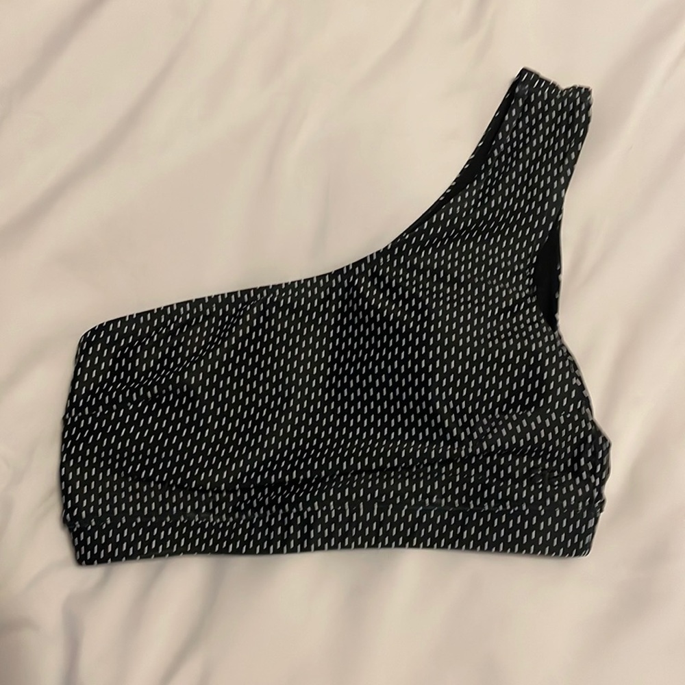 Albion swim top small black midnight dash crop